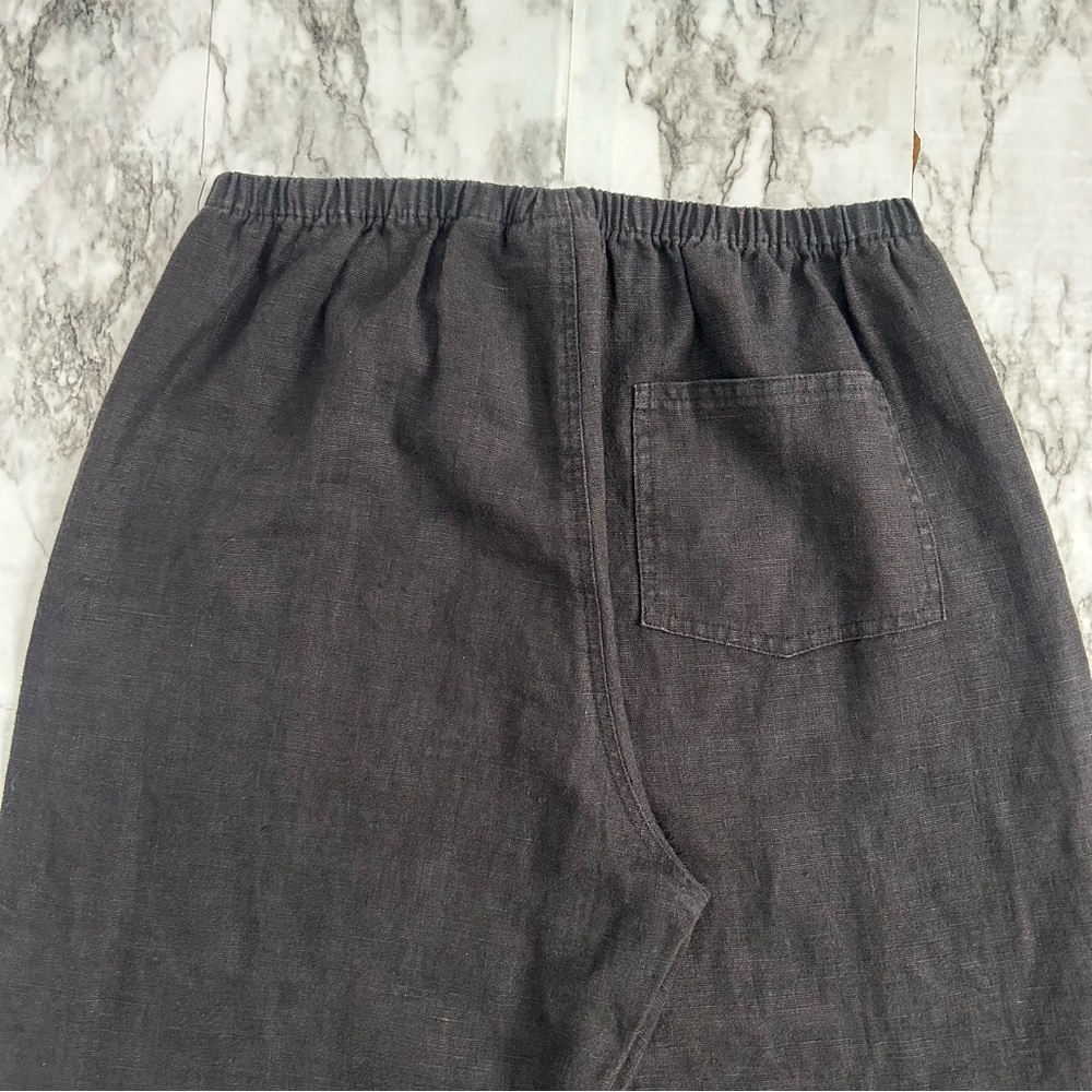 Private Edition by Chico’s | women’s size 1 Black linen pull-on pants wide Leg - Picture 5 of 10